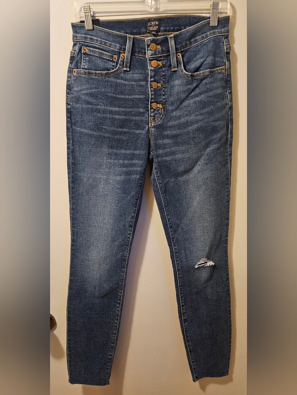 J Crew Women's Size 28‎ T Blue 9" Mid Rise Signature Stretch Skinny Jeans NWT